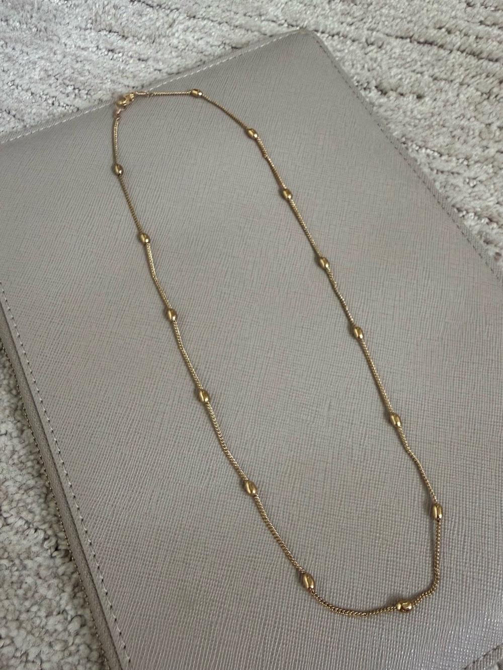 Gold Charleston Rice Bead Necklace